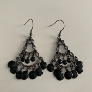 Black chandelier earrings